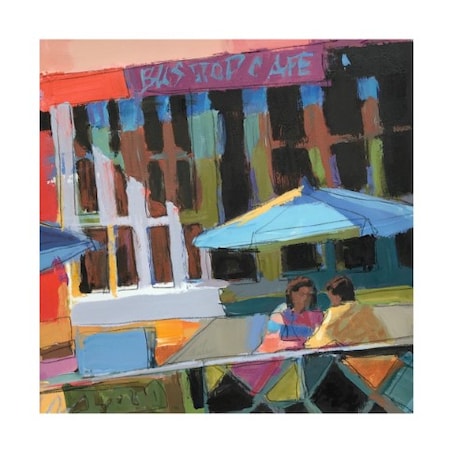 Patti Mollica 'Bus Stop Cafe' Canvas Art,14x14